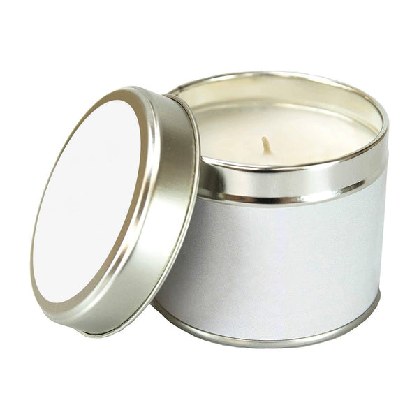 Private Label Candles - Silver Tin - Minimum 250 Candles (Contact us for a quote)